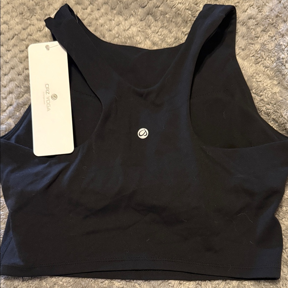 🖤 CRZ Yoga Women’s High Neck Longline Yoga Bra Black Size XS NWT - Picture 3 of 4